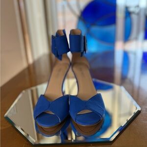 Brand: Nine West / Style: NWCrudenza Wedge / Color: Blue NU / Size: 5.5M
